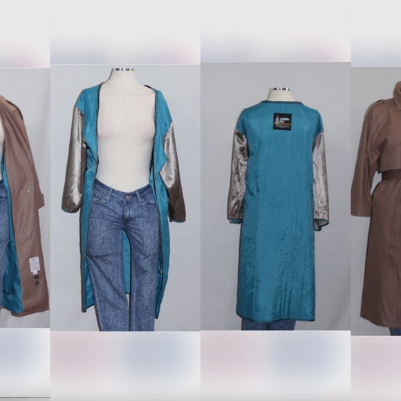 London Fog Double Breasted Trench Coat & Vest - Picture 3 of 16